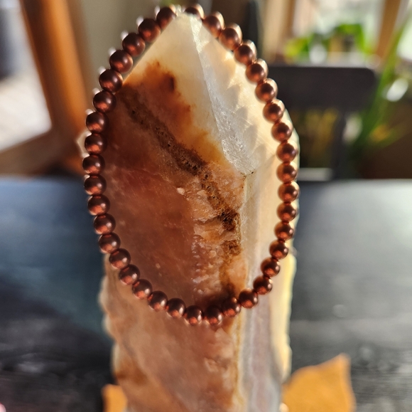 Bohemian Copper beaded stretch healing bracelet. Sizes 6.5 -7.5 - Picture 13 of 13